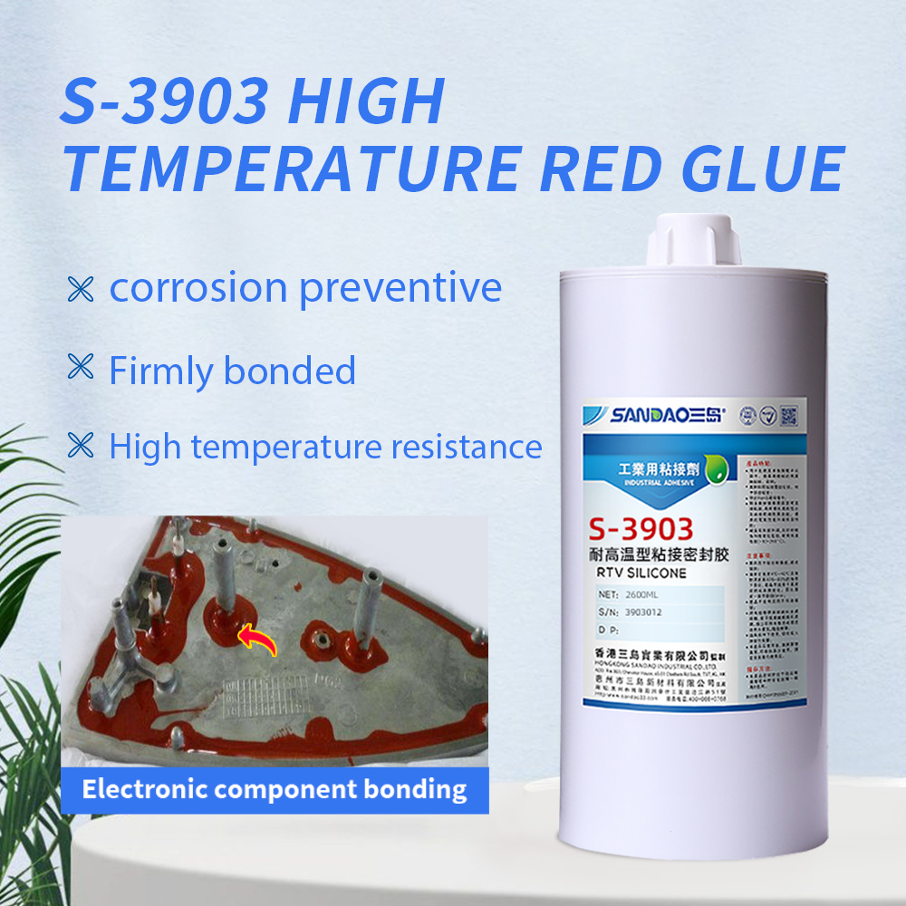 S-3903 Rød høj temperatur resistent enkeltkomponent stuetemperatur sulfid silikone gummi 2.6L